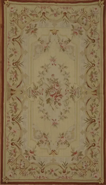 Intricately Designed Aubusson Tapestries Chinese Rug 3x4
