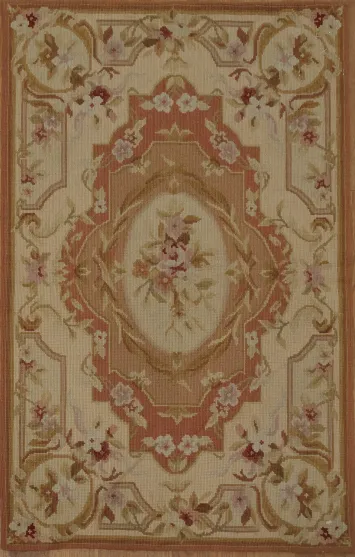 Elegant Ornate Design Aubusson Tapestries Chinese Rug 2x3