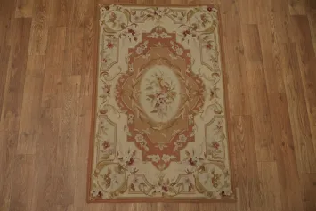 Elegant Victorian Aubusson Tapestries Chinese Rug 2x3