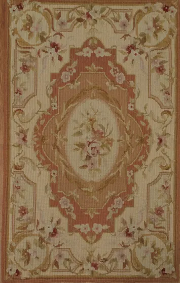 Elegant Victorian Aubusson Tapestries Chinese Rug 2x3