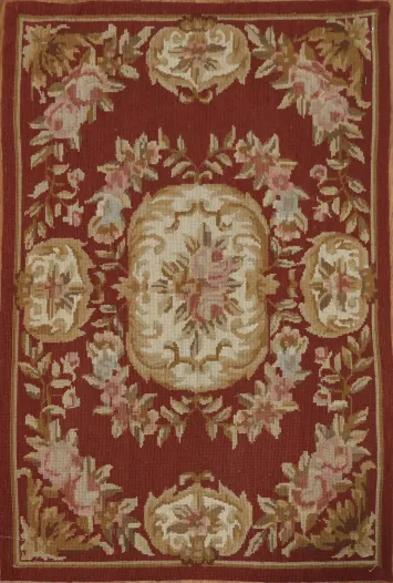 Classic Floral Aubusson Tapestries Chinese Rug 2x3