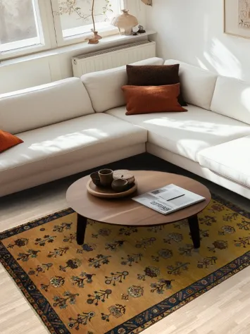 Garden Blossom Vegetable Dye Gabbeh Persian Rug 5x7