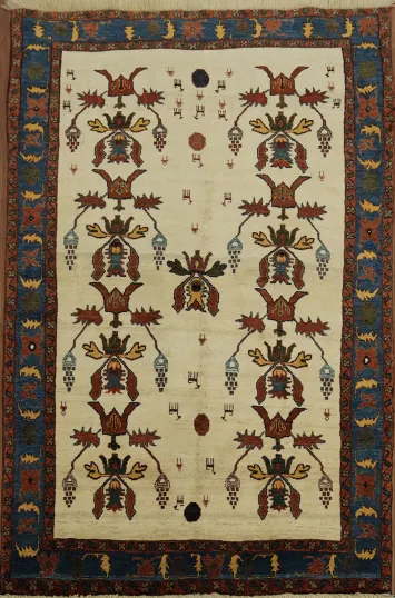 New Vegetable Dye Gabbeh kashkoli Persian Rug 4x6