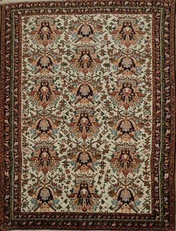 Luxurious Persian Vegetable Dye Rug with Floral Design 5x7