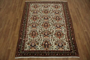 Luxurious Persian Vegetable Dye Rug with Floral Design 5x7
