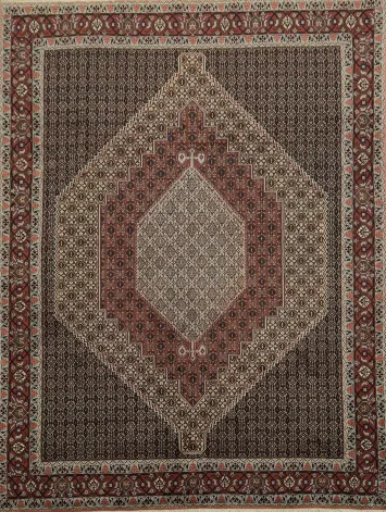 Intricate Geometric Design Vegetable Dye Bidjar Persian Area Rug 8x11