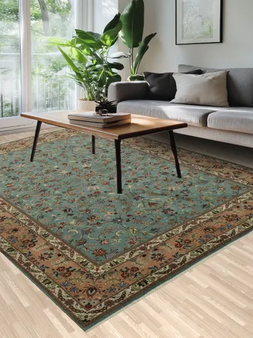 Elegant Blue New Sarouk Persian Area Rug 8x11