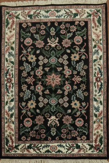 Elegant Floral Kashan Oriental Rug 4x6