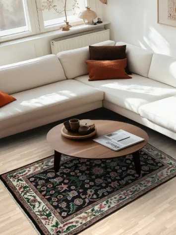 Elegant Floral Kashan Oriental Rug 4x6