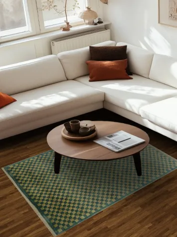 Elegant Checkered Gabbeh Persian Rug 4x6