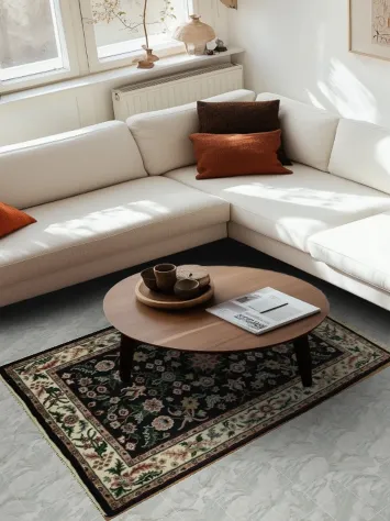 Elegant Floral Design Kashan Oriental Rug 4x6