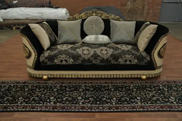 Elegant Black Kashan Oriental Runner Rug 2x12