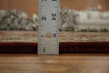 Elegant Traditional Rich Rust and Beige Agra Runner with Rich Floral Patterns 3x12