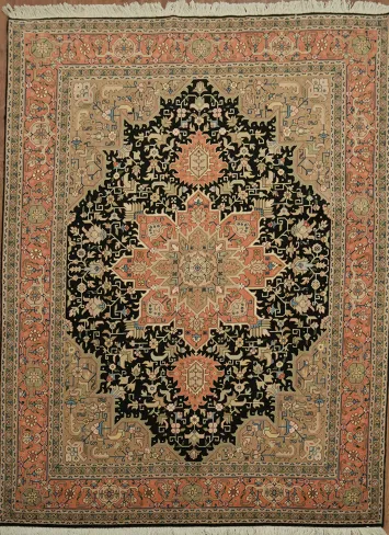 Elegantly Crafted Vegetable Dye Tabriz Persian Rug 5x7