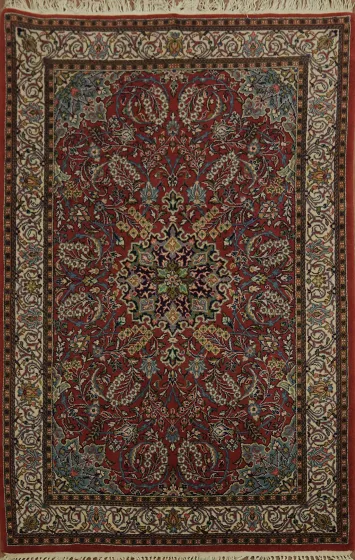 Luxurious Handmade Vegetable Dye Sarouk Persian Rug 4x7