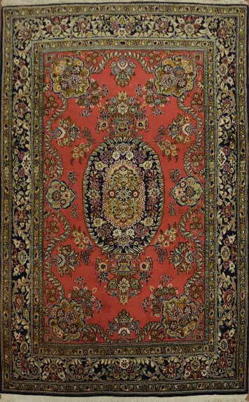 Elegant Traditional Qum Persian Rug 4x7