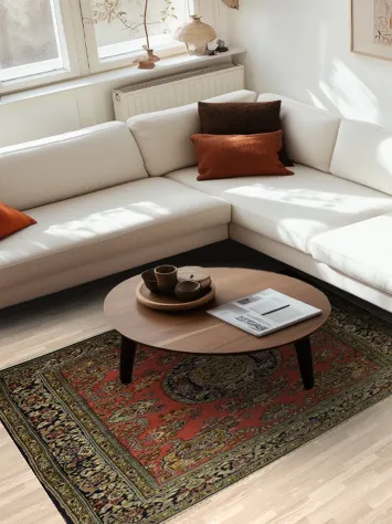 Elegant Traditional Qum Persian Rug 4x7