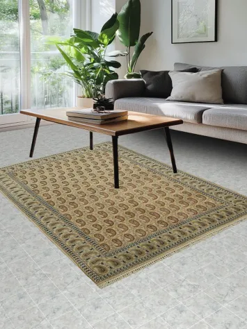 Authentic Vegetable Dye Qum Oriental Rug 5x7