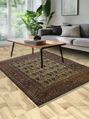 Masterpiece Vegetable Dye Isfahan Persian Rug 5x7