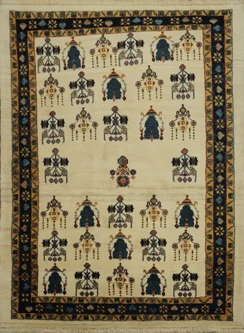 Sophisticated decor Vegetable Dye Gabbeh Persian Rug 5x6