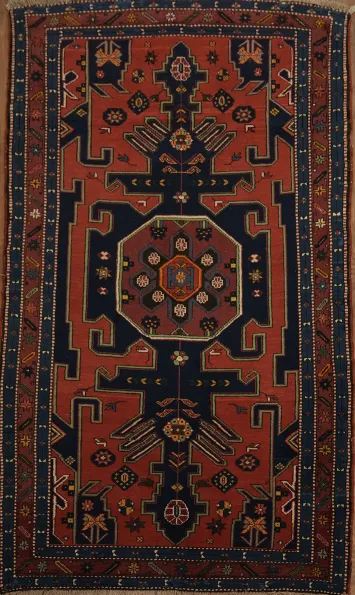 Authentic Persian Vegetable Dye Malayer Rug 4x7