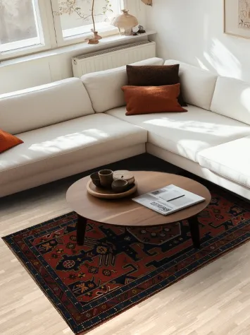 Authentic Persian Vegetable Dye Malayer Rug 4x7