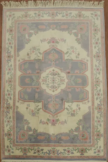 Sophisticated Vegetable Dye Art Deco Chinese Area Rug 6x9