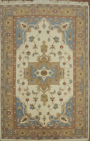 Traditional Elegance: Heriz Serapi Oriental Area Rug 6x9