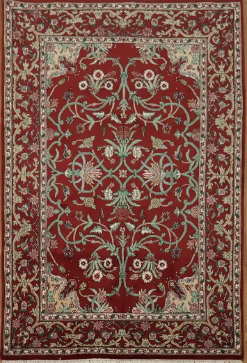 Luxurious Hand-Knotted Vegetable Dye Tabriz Oriental Area Rug 6x8