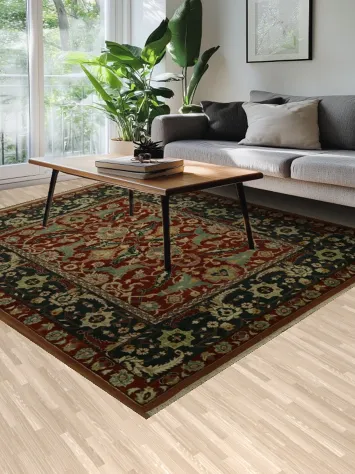 Traditional Red Vegetable Dye Agra Oriental Area Rug 8x10