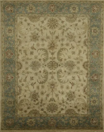 Charming Floral Vegetable Dye Oushak Oriental Area Rug 8x10