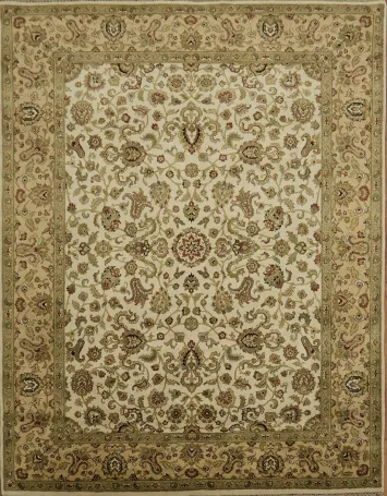 Ornate Traditional Vegetable Dye Agra Oriental Area Rug 8x10