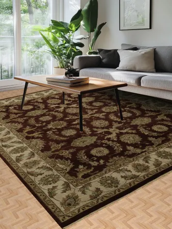 Elegant Traditional Vegetable Dye Agra Oriental Area Rug 8x10