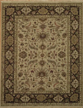 Luxury Indoor Vegetable Dye Agra Oriental Area Rug 8x11