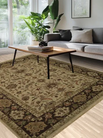 Luxury Indoor Vegetable Dye Agra Oriental Area Rug 8x11