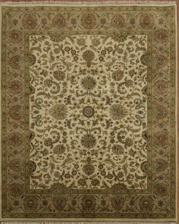 Ornate Traditional Vegetable Dye Agra Oriental Area Rug 8x10