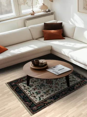 Floral Elegance: Agra Oriental Rug 4x6