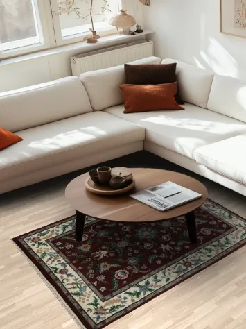 Elegant Floral Agra Oriental Rug 4x6