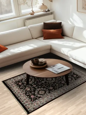 Elegant Traditional Vegetable Dye Kashan Oriental Rug 4x6