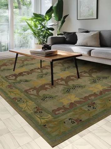 Charming Art Nouveau Oriental Art and Craft Rug 9x12