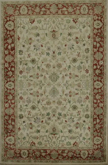 Luxury Ivory Ziegler Floral Area Rug 6x9