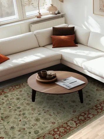 Luxury Ivory Ziegler Floral Area Rug 6x9