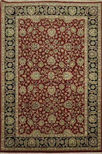 Vintage Style Red, Black, and Gold Accents Area Rug 6x9