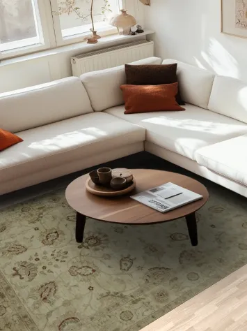 Classic Beige Ziegler Floral Area Rug 6x9