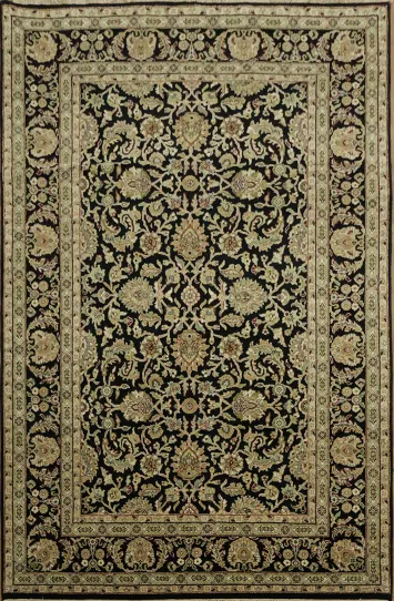 Timeless Black Agra Oriental Area Rug 6x9