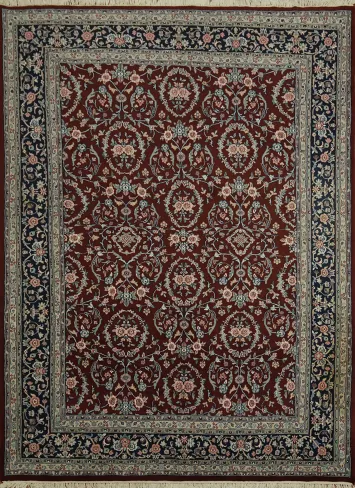 Luxurious Vintage-Inspired Kashan Oriental Area Rug 8x12