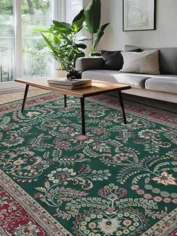 Intricate Green Agra Oriental Area Rug 9x12
