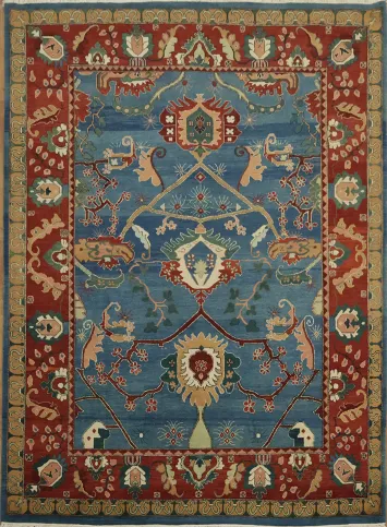 Elegant Hand-Knotted Ziegler Oriental Area Rug 9x12