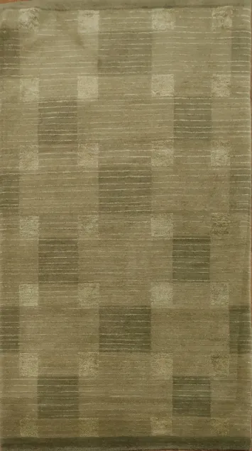 Contemporary Olive Green Nepalese Oriental Rug 3x5