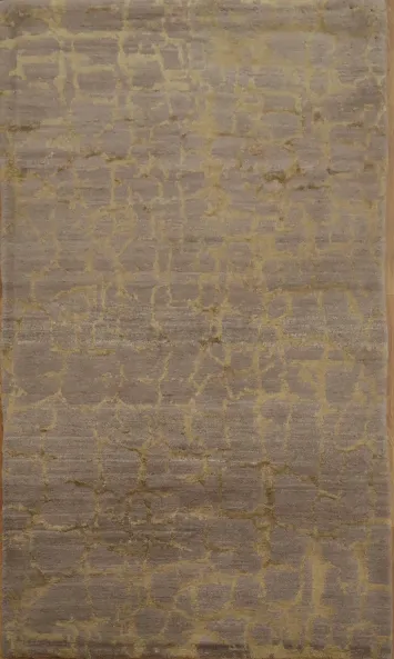 Elegant Earthy Tones with Golden Accents Animal Print Nepalese Rug 3x5